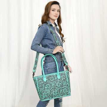American Darling Tote Hand Tooled Genuine Leather Western Women Bag Handbag Purse | Casual